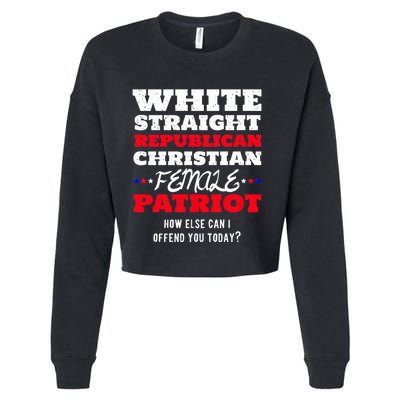 White Straight Republican Christian Female Patriot Cropped Pullover Crew