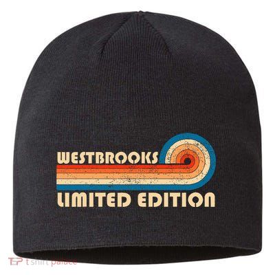 Westbrooks Surname Retro Vintage 80s 90s Birthday Reunion Sustainable Beanie