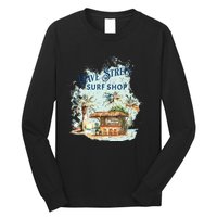 Wave Street Retro Vacation Beach Surfing Sunset Beach Hut Long Sleeve Shirt