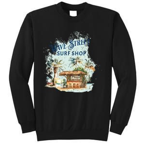 Wave Street Retro Vacation Beach Surfing Sunset Beach Hut Sweatshirt