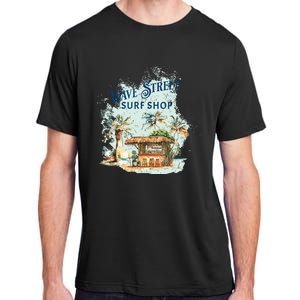 Wave Street Retro Vacation Beach Surfing Sunset Beach Hut Adult ChromaSoft Performance T-Shirt