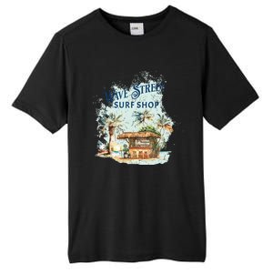 Wave Street Retro Vacation Beach Surfing Sunset Beach Hut Tall Fusion ChromaSoft Performance T-Shirt