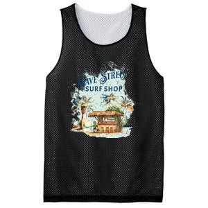 Wave Street Retro Vacation Beach Surfing Sunset Beach Hut Mesh Reversible Basketball Jersey Tank