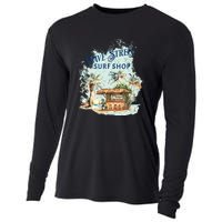 Wave Street Retro Vacation Beach Surfing Sunset Beach Hut Cooling Performance Long Sleeve Crew