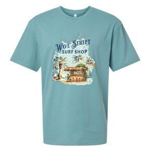 Wave Street Retro Vacation Beach Surfing Sunset Beach Hut Sueded Cloud Jersey T-Shirt