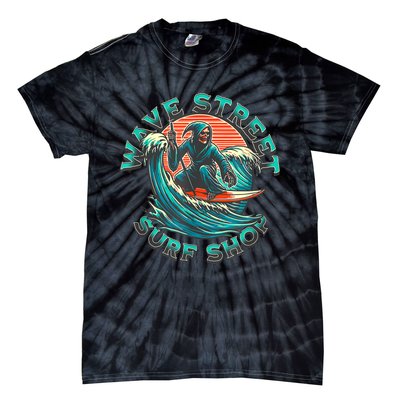 Wave Street Retro Vacation Beach Surfing Skul Tie-Dye T-Shirt