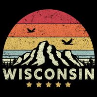 Wisconsin Shirt. Retro Style WI, USA Cooling Performance Crew T-Shirt