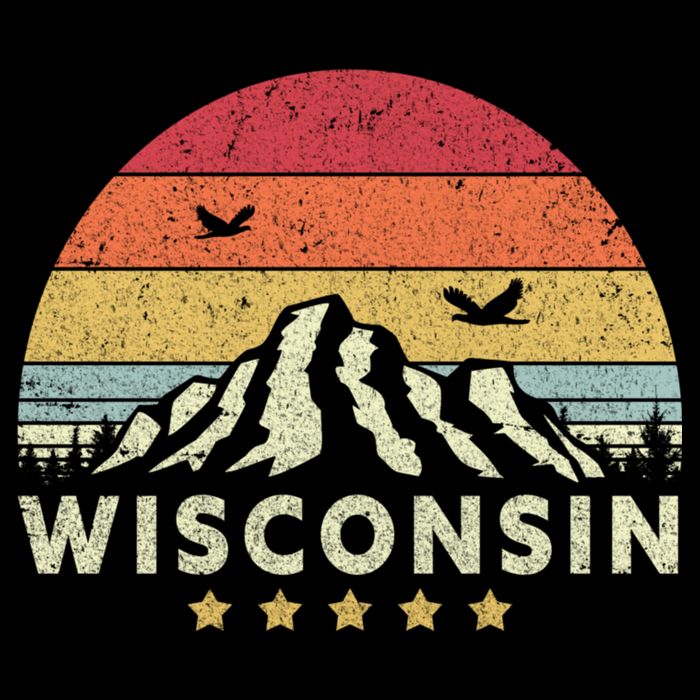 Wisconsin Shirt. Retro Style WI, USA Cooling Performance Crew T-Shirt
