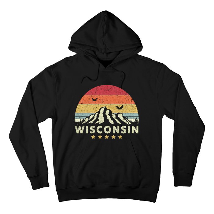 Wisconsin Shirt. Retro Style WI, USA Hoodie