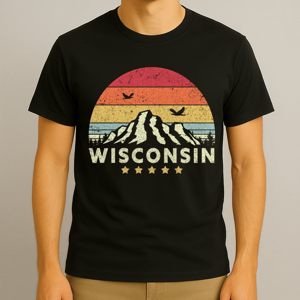 Wisconsin Shirt. Retro Style WI, USA T-Shirt