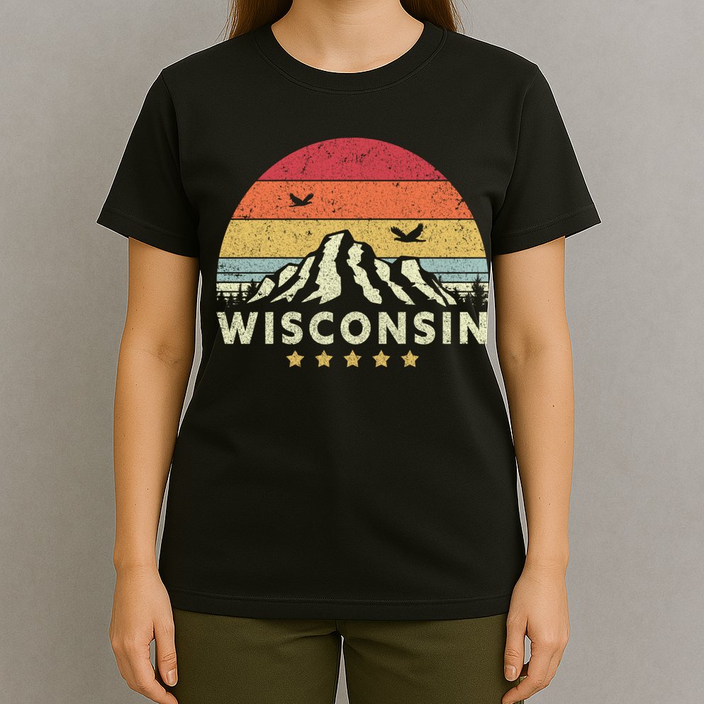 Wisconsin Shirt. Retro Style WI, USA T-Shirt