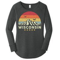 Wisconsin Shirt. Retro Style WI, USA Women's Perfect Tri Tunic Long Sleeve Shirt