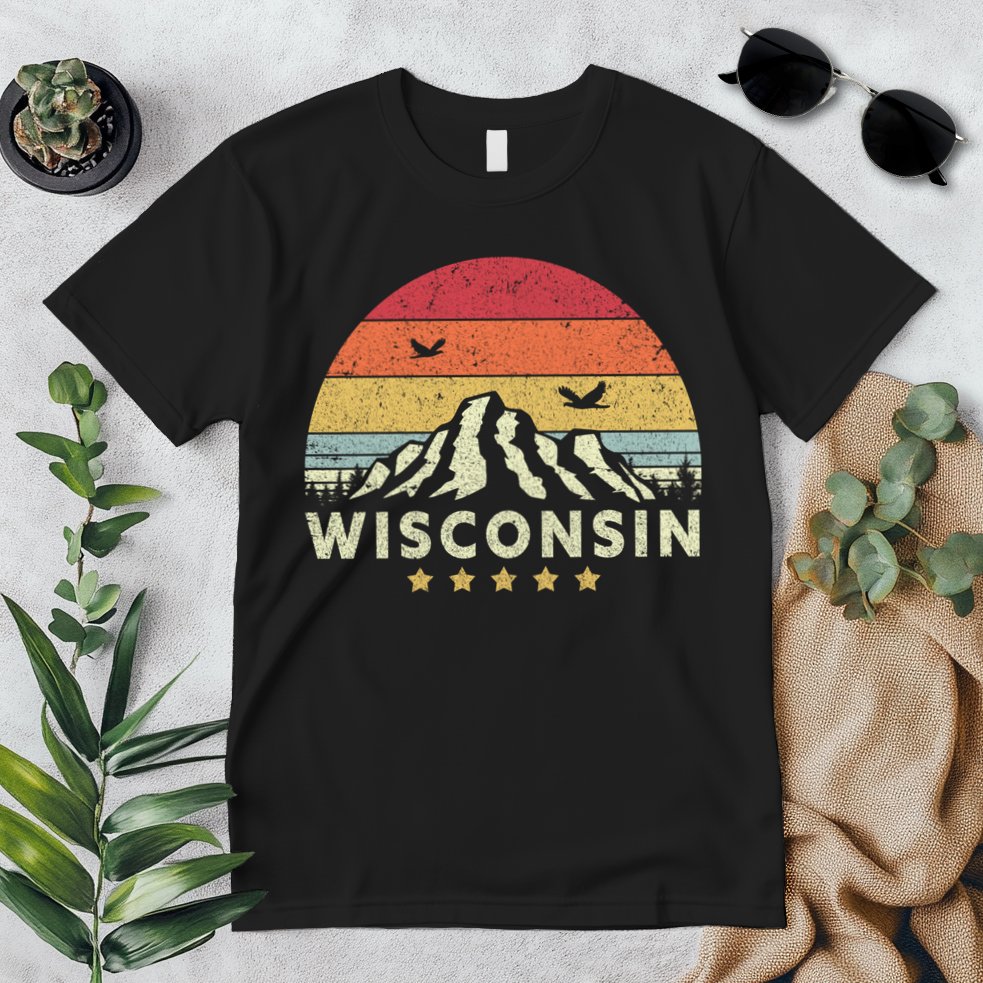 Wisconsin Shirt. Retro Style WI, USA Premium T-Shirt