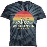 Wisconsin Shirt. Retro Style WI, USA Kids Tie-Dye T-Shirt