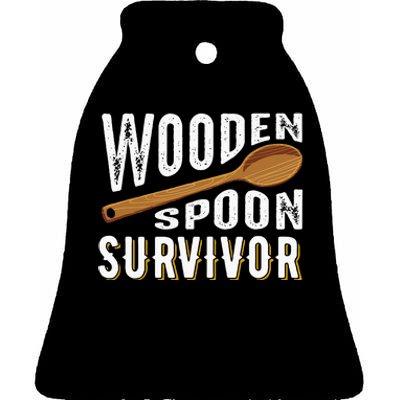 Wooden Spoon Survivor Champion Funny Gift Ceramic Bell Ornament