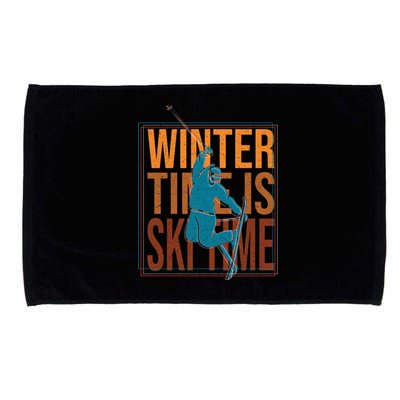 Winter Ski Skier Skiing Gift Microfiber Hand Towel