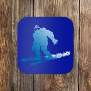 Winter Skiing Sasquatch Ski Cryptid Cryptozoology Bigfoot Meaningful Gift Coaster