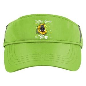 Womens Sunflower Scottish Terrier Mom Dog Lover Gift Adult Drive Performance Visor