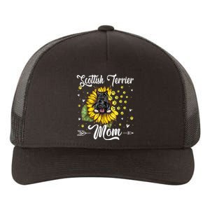 Womens Sunflower Scottish Terrier Mom Dog Lover Gift Yupoong Adult 5-Panel Trucker Hat