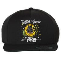 Womens Sunflower Scottish Terrier Mom Dog Lover Gift Wool Snapback Cap