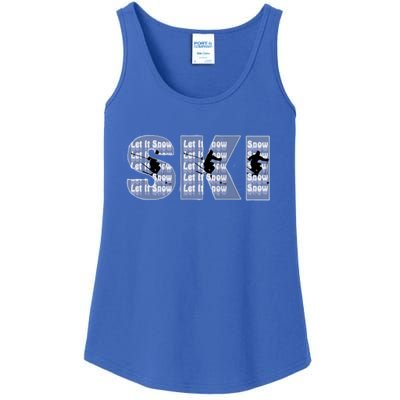 Winter Sports Ski Funny Gift For Mom Dad Ladies Essential Tank