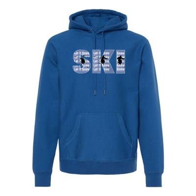 Winter Sports Ski Funny Gift For Mom Dad Premium Hoodie