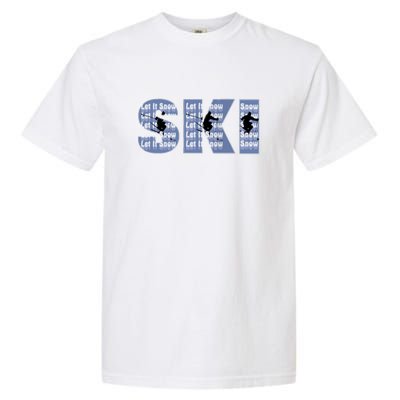 Winter Sports Ski Funny Gift For Mom Dad Garment-Dyed Heavyweight T-Shirt