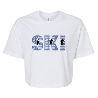 Winter Sports Ski Funny Gift For Mom Dad Bella+Canvas Jersey Crop Tee