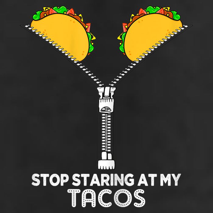 Wo Stop Staring At My Tacos Mexican Cinco De Mayo 7 Panel Mesh Trucker Snapback Hat