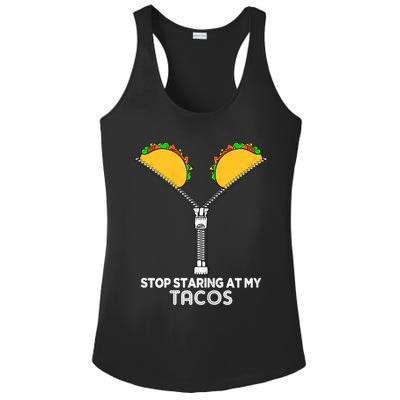 Wo Stop Staring At My Tacos Mexican Cinco De Mayo Ladies PosiCharge Competitor Racerback Tank
