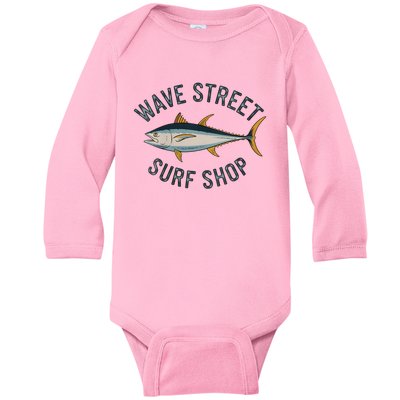 Wave Street Surf Shop Yellow Fin Tuna Graphic Fishing Baby Long Sleeve Bodysuit