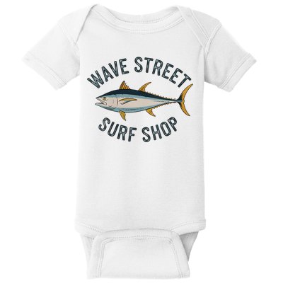 Wave Street Surf Shop Yellow Fin Tuna Graphic Fishing Baby Bodysuit