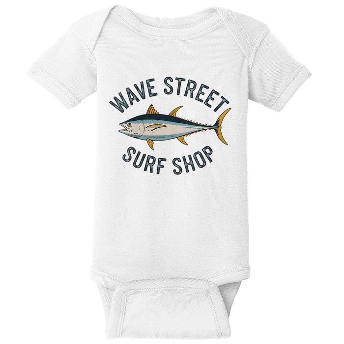 Wave Street Surf Shop Yellow Fin Tuna Graphic Fishing Baby Bodysuit