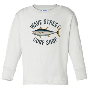 Wave Street Surf Shop Yellow Fin Tuna Graphic Fishing Toddler Long Sleeve Shirt