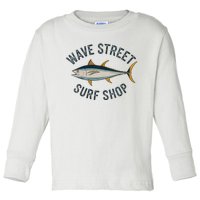 Wave Street Surf Shop Yellow Fin Tuna Graphic Fishing Toddler Long Sleeve Shirt