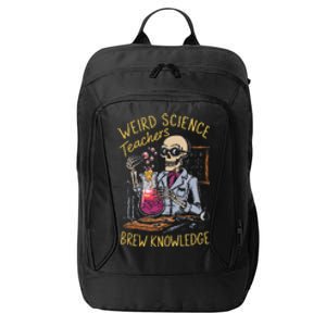 Weird Science Skeleton Halloween Teachers Brew Knowledge City Backpack