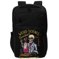 Weird Science Skeleton Halloween Teachers Brew Knowledge Impact Tech Backpack