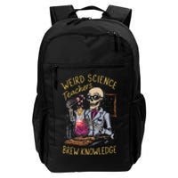 Weird Science Skeleton Halloween Teachers Brew Knowledge Daily Commute Backpack