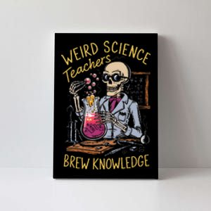 Weird Science Skeleton Halloween Teachers Brew Knowledge Canvas