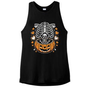 Women Skeleton S Pregnancy Announcement Mom Halloween Ladies PosiCharge Tri-Blend Wicking Tank