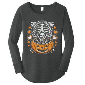 Women Skeleton S Pregnancy Announcement Mom Halloween Women's Perfect Tri Tunic Long Sleeve Shirt