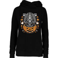 Women Skeleton S Pregnancy Announcement Mom Halloween Womens Funnel Neck Pullover Hood