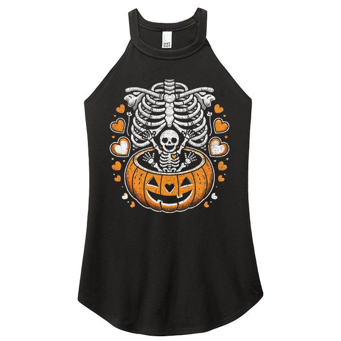 Women Skeleton S Pregnancy Announcement Mom Halloween Women's Perfect Tri Rocker Tank