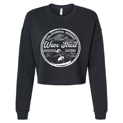 Wave Street Surf Shop Vintage Cropped Pullover Crew
