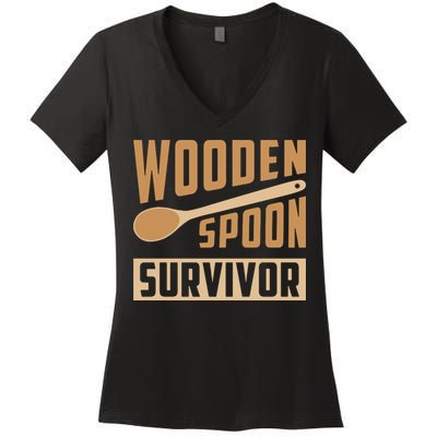 Wooden Spoon Survivor Funny Women's V-Neck T-Shirt