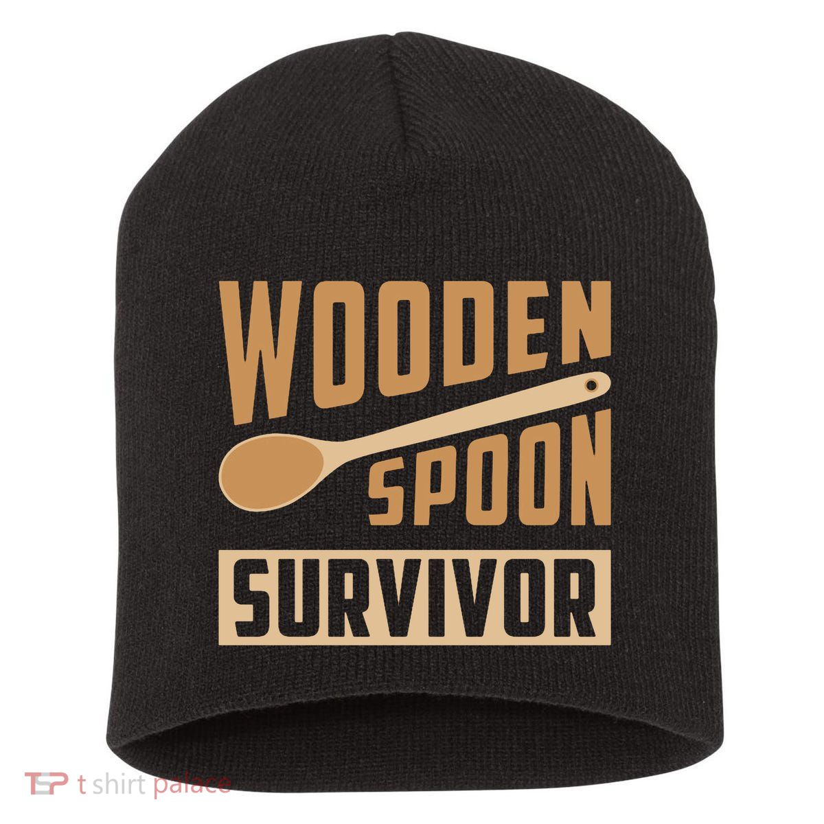 Wooden Spoon Survivor Funny Short Acrylic Beanie