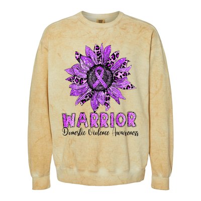 Warrior Survivor Support Domestic Violence Awareness Colorblast Crewneck Sweatshirt