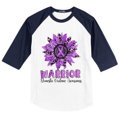 Warrior Survivor Support Domestic Violence Awareness Baseball Sleeve Shirt