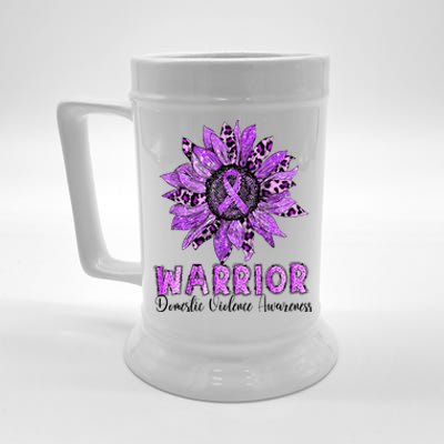 Warrior Survivor Support Domestic Violence Awareness Beer Stein