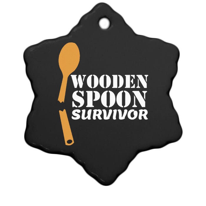 Wooden Spoon Survivor Italian Filipino Pride Ceramic Star Ornament